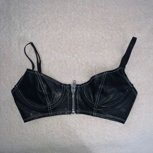 dolls kill leather bra top